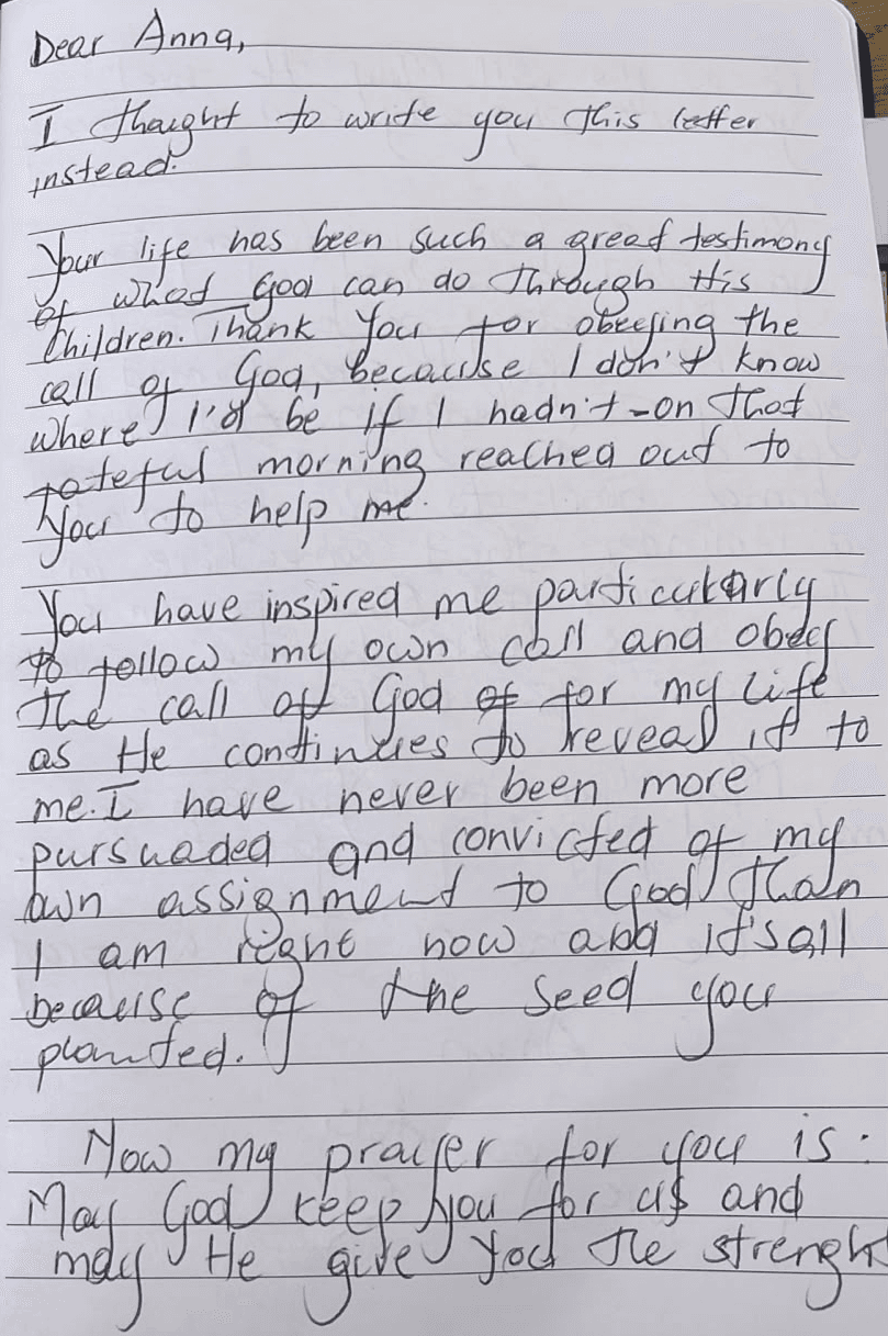 Ein handschriftlicher Brief an Anna